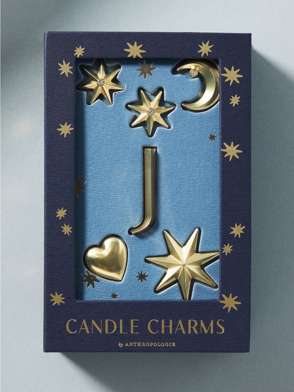 Anthropologie Gold Candle Charms Set, J